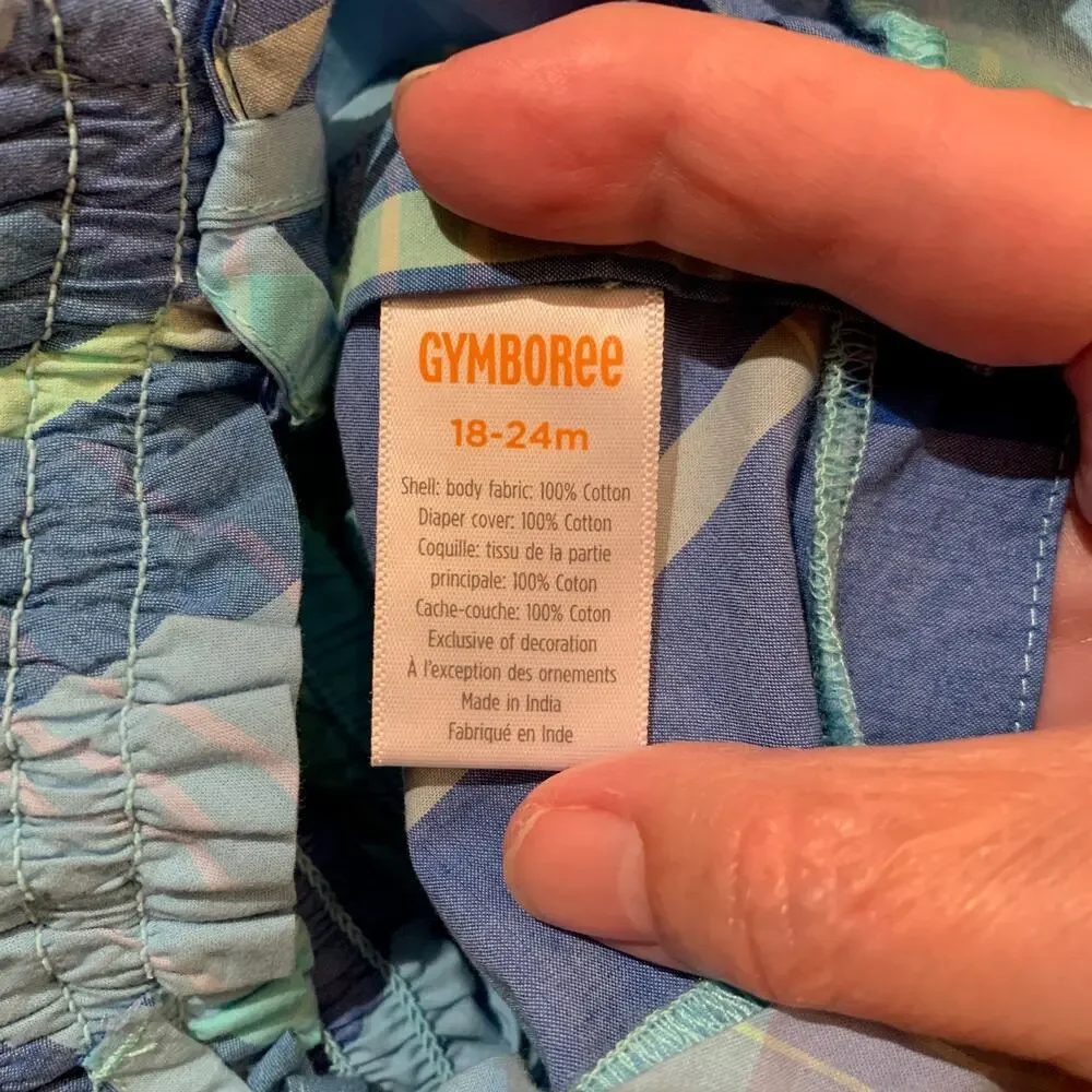 NWT Gymboree Blue Allover Plaid Cotton Poplin Smocked Dress